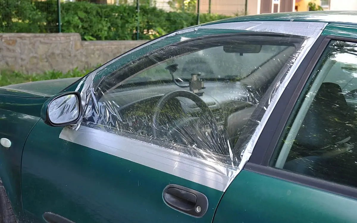 how to cover a broken car window